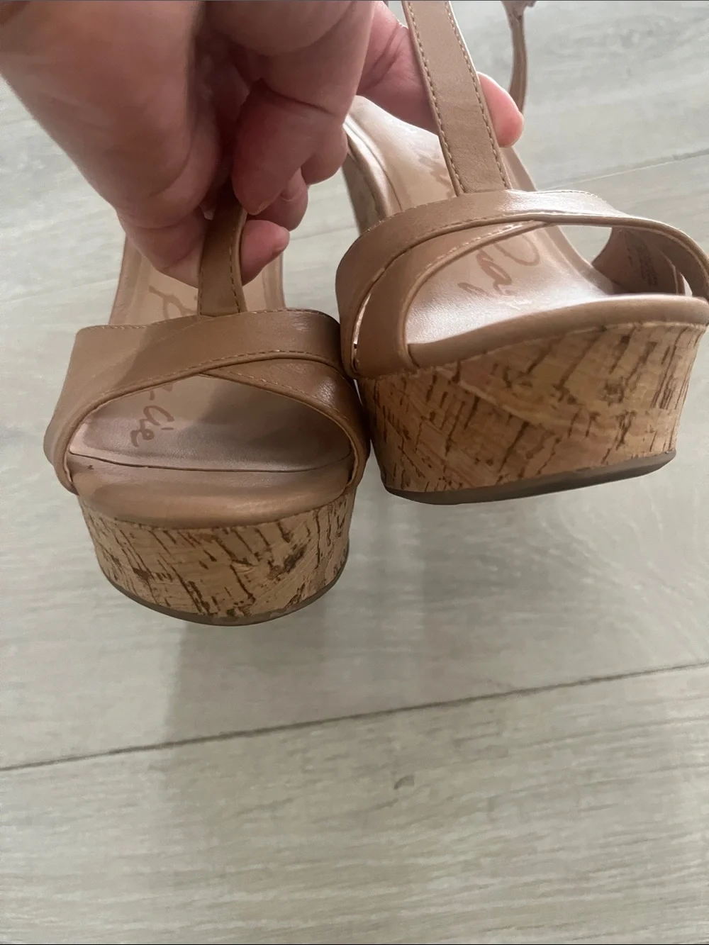 American Rag Tan Cork Platform Wedge Sandals 7.5